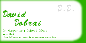 david dobrai business card
